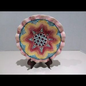 Vintage MacKenzie Childs Fluted Ruffled Bowl